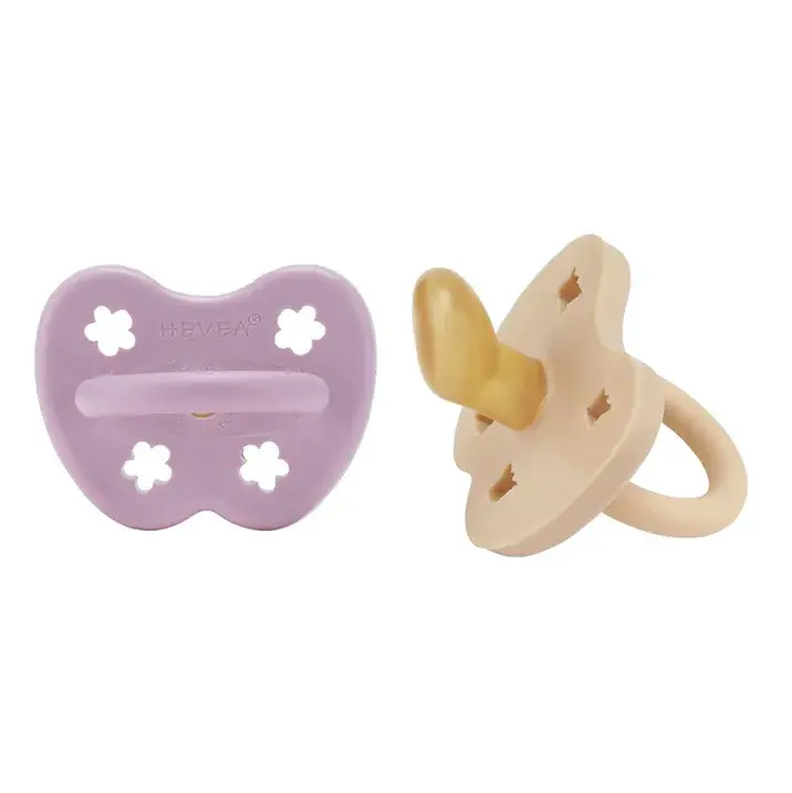 Naturgumminapp - Light Orchid & Sandy Nude, 3-36 mån 2-pack - Hevea Anatomisk/Ortodontisk Endast denna vecka