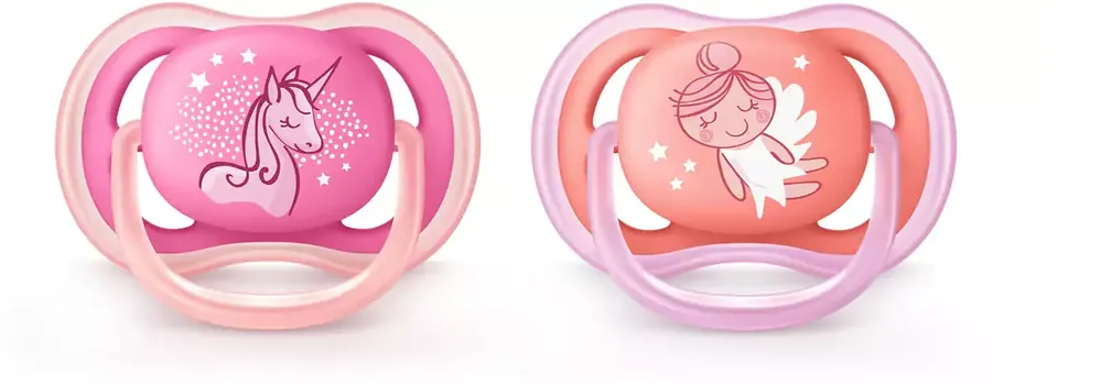 I lager Philips Avent Ultra Air-Napp 6-18 mån 2-pack Rosa/Lila