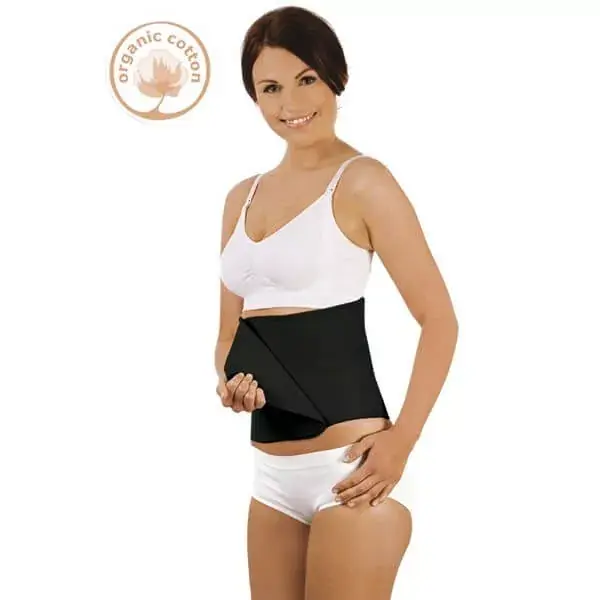 Carriwell Belly Binder - Maggördel - Ekologisk S/M (upp till 98 cm) Svart Extra rabatt