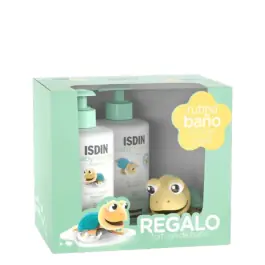 Bästa pris ISDIN Baby Naturals hygien- och fuktgivande badpaket gel-schampo 400 ml + kroppslotion 400 ml + sköldpadda 1 st.