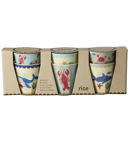 Sänkt pris Rice Koppar - Melamin - 6 st. - 160 ml - Blue Ocean
