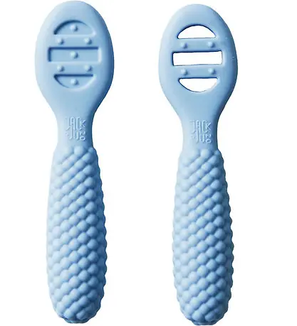 Utförsäljning Jack o Juno Babyskedar - Silikon - 2-pack - Bubble - Pale Blue