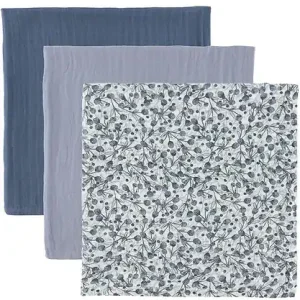 Endast idag Sebra Muslinfiltar - 3-pack - 75x75 cm - Blue Olive/Forest Lake