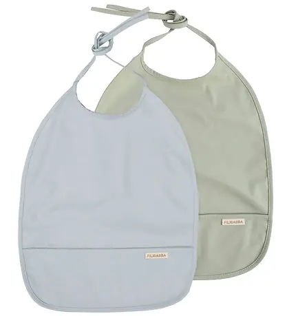 Erbjudandepris Filibabba Haklappar m. Ficka - PU - 2-pack - Pearl Blue/Desert S
