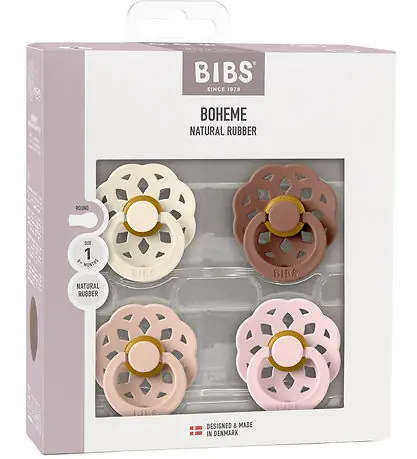 Kundfavorit BIBS Böhmen Nappar - Stl. 1 - 4-pack - Rund - Blush Mix