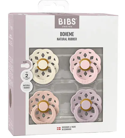 Rabatter BIBS Böhmen Nappar - Stl. 1 - 4-pack - Rund - Ivory/Blush/Blosso