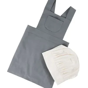 Köp online Sebra Förkläde m. Kockmössa - Elephant Grey/Classic+ White
