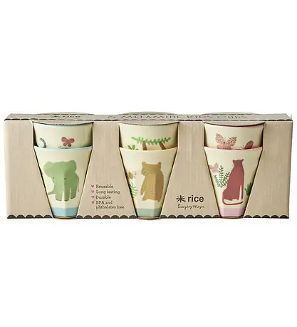 Beställ idag Rice Koppar - Melamin - 6 st. - 160 ml - Creme/Sweet Jungle