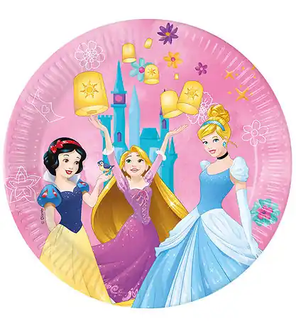 Decorata Party Papptallrikar - 8-pack - 23 cm - Princess Lev dig Kampanj