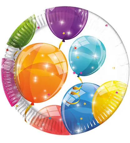Premium Decorata Party Papperstallrikar - 8-pack - 23 cm - Glittrande ba