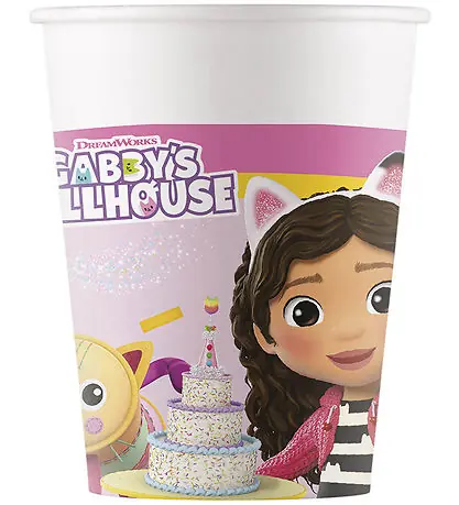 Decorata Party Pappmuggar - 8-pack - 200 ml - Gabby‘s Dollhouse I lager