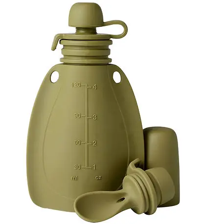 Trygg betalning Mininor Smoothieväska m. Sked - Silikon - 120 ml - Grön