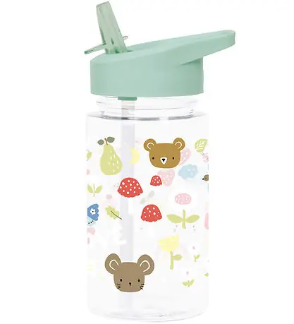 A Little Lovely Company Vattenflaska m. Sugrör - 450 ml - Joy Bästa pris