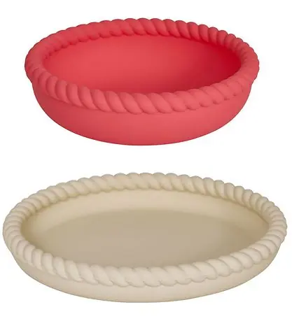 Begränsat antal OYOY Middagsset - Silikon - 2 Delar - Lugn - Vanilla/Cherry Red