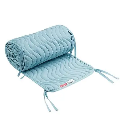 Trygg betalning Done by Deer Spjälsängsskydd - Quilted - Waves - Blå