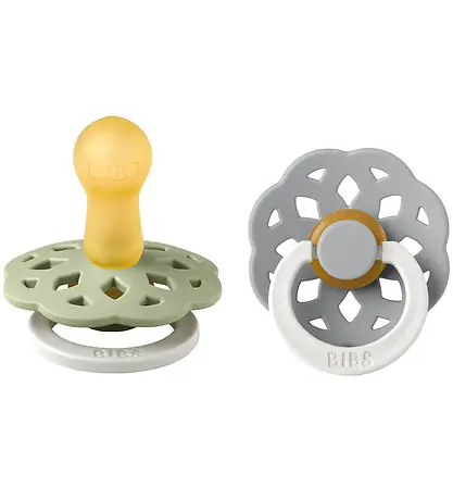 BIBS Böhmen Lysande nappar - 2-pack - Stl. 2 - Rund - Sage/Cloud Lägg i varukorgen