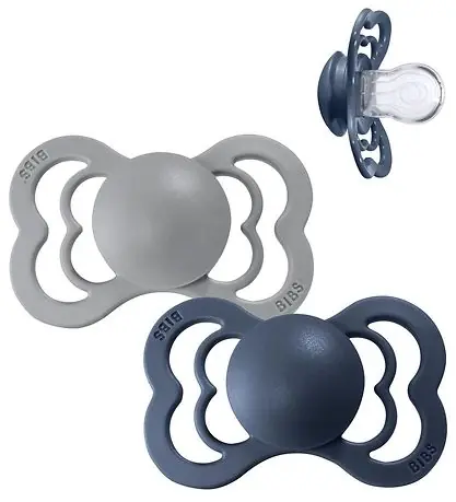 BIBS Supreme+ Nappar - Stl. 1 - 2-pack - Symmetrisk - Cloud/Stee Säker betalning