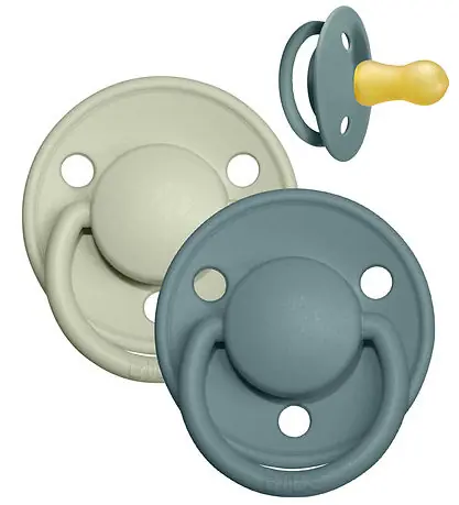 Beställ idag BIBS De Lux Nappar - Stl. 2 - 2-pack - Rund - Island Sea/Sage