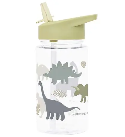 Begränsat antal A Little Lovely Company Vattenflaska m. Sugrör - 450 ml - Grön m