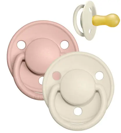 BIBS De Lux Nappar - Stl. 2 - 2-pack - Rund - Ivory/Blush Rea