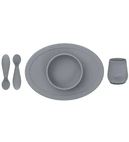 Sänkt pris EzPz Middagsset - Silikon - 4 Delar - Grå