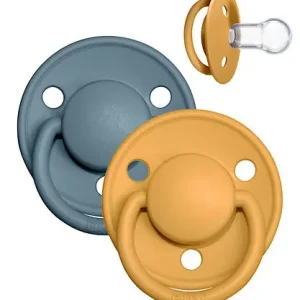 Begränsad tid BIBS De Lux Nappar - 2-pack - Rund - Mustard/Petrol