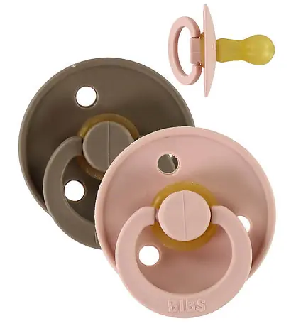 BIBS Colour Nappar - Stl. 2 - 2-pack - Rund - Dark Oak/Blush Lågt pris