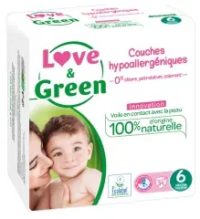 Love & Green Hypoallergena Blöjor 34 Blöjor Storlek 6 (+15 kg) Handla nu