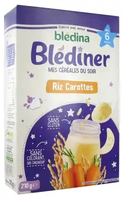 Blédina Blédîner Mina Kvällsspannmål Ris Morot från 6 månader 210 g Populär