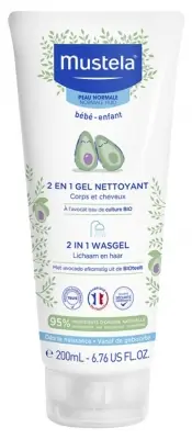 Premium Mustela 2-i-1 Rengöringsgel med Avokado 200 ml