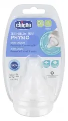 Chicco Physio 2 Nappbitar Långsamt Flöde 0 Månader och + prisnedsättning