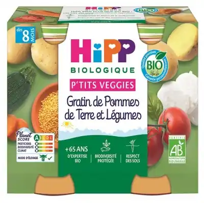 HiPP Små Grönsaksälskare Potatis- och Grönsaksgratäng från 8 Månader Bio 2 Burkar prisnedsättning
