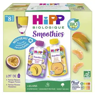 HiPP Drickbar Frukt från 8 Månader Ekologisk 8 Påsar à 90 ml Snabb leverans