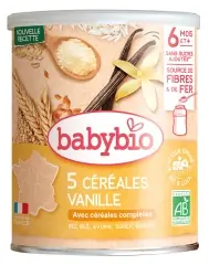 Expressleverans Babybio 5 Céréales Vanille 6 Månader och Äldre Bio 220 g