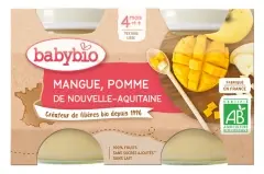 Bästa pris Babybio Mango Äpple 4 Månader och + Ekologisk 2 Burkar à 130 g