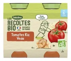 Blédina Les Récoltes Bio Tomater Ris Kalv från 6 månader Bio 2 Burkar Endast denna vecka