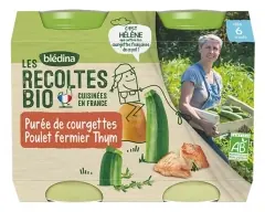 Blédina Les Récoltes Bio Puré av Zucchini och Gårdskyckling med Timjan från 6 Månader Bio 2 Burkar Populärt val