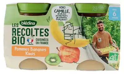 Lågt pris Blédina Les Récoltes Bio Äpple Banan Kiwi från 6 Månader Ekologisk 2 Burkar