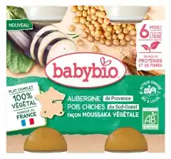 Reapris Babybio Aubergine Kikärtor Vegetarisk Moussaka-stil 6 Månader och + Ekologisk 2 Burkar à 200 g