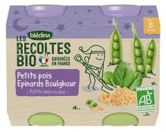 Blédina Les Récoltes Bio Ärtor Spenat Bulgur från 8 Månader Bio 2 Burkar Beställ nu