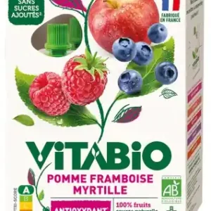 Erbjudande Vitabio Äpple Hallon Blåbär Ekologisk 4 Påsar om 100 g