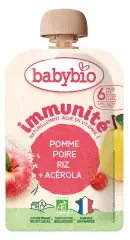Babybio Immunitet Äpple Päron Ris Acerola 6 Månader och + Ekologisk 100 g Beställ nu