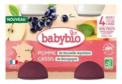 Babybio Äpple Svarta vinbär 4 månader+ Bio 2 burkar à 130 g Utförsäljning