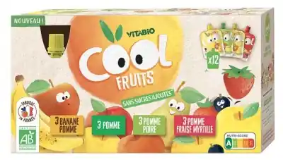 Vitabio Cool Fruits Multiparfums 4 Ekologiska Recept 12 Klämmisar à 90 g Beställ nu