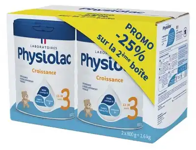 Physiolac Tillväxt 3 12 till 36 Månader Paket med 2 x 800 g Fynd