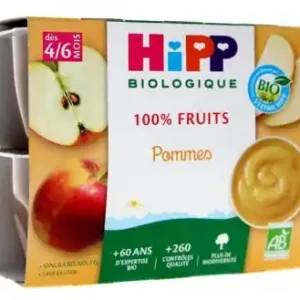 HiPP 100% Frukt Äpplen från 4/6 Månader Bio 4 Bägare Endast denna vecka