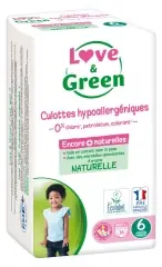 Erbjudande Love & Green Hypoallergena Byxblöjor 16 Byxblöjor Storlek 6 (+ 16 kg)
