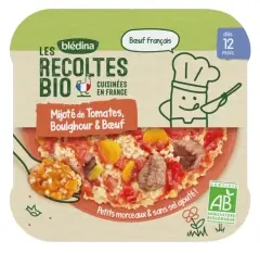 Blédina Les Récoltes Bio Koka Tomat Bulgur Nötkött från 12 månader Ekologisk 230 g Endast idag