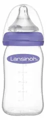 Lansinoh Natural Wave Glasnappflaska Långsamt Flöde 160 ml Trygg betalning