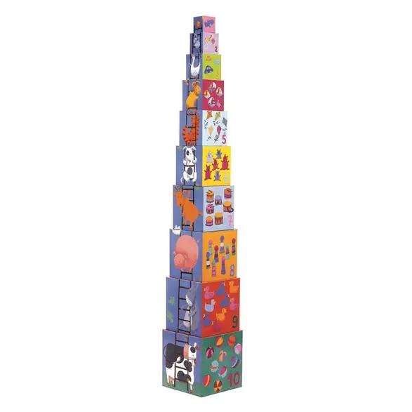 Djeco Byggkuber, 10 Funny Blocks Handla nu